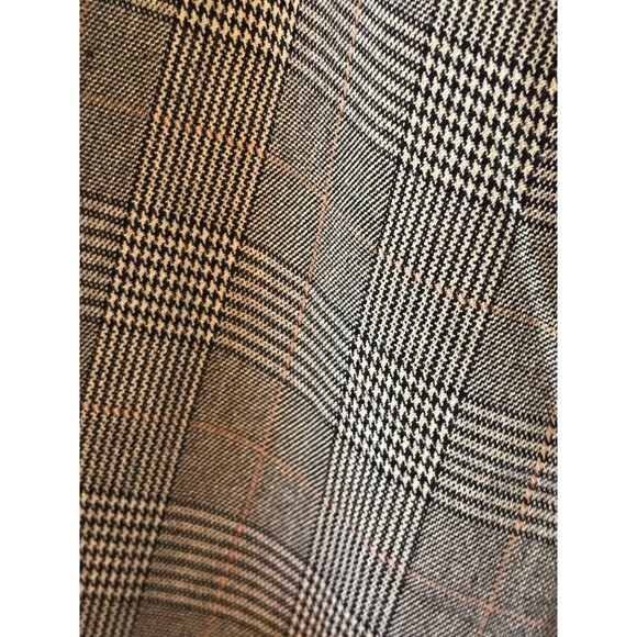 American Eagle Womens Wide Leg Stretch Trousers Size 14 32W High-Rise Gray Plaid - Picture 9 of 10